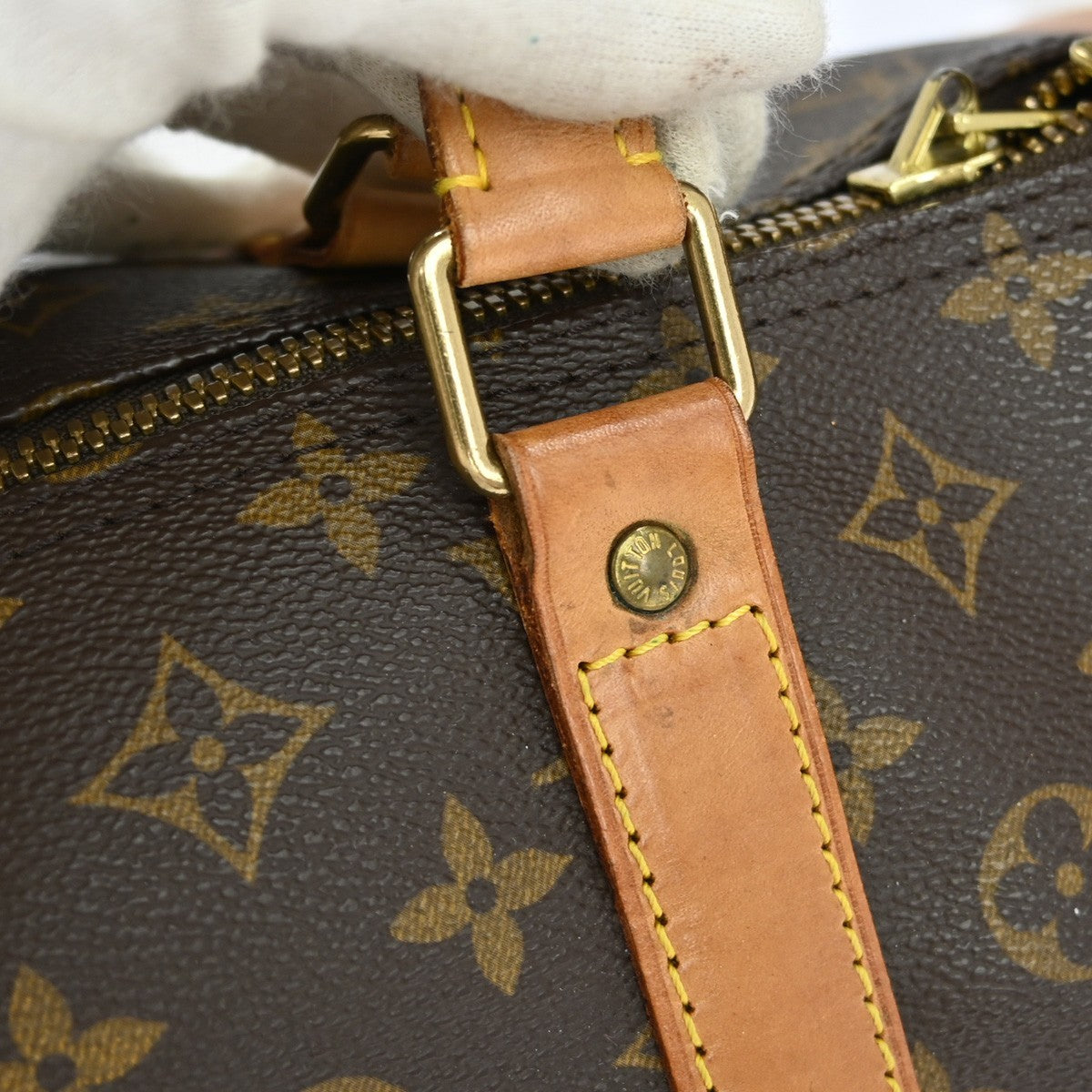 Louis Vuitton Keepall Bandoulière Monogram Brown Canvas Travel Bag Bag (Pre-Owned)