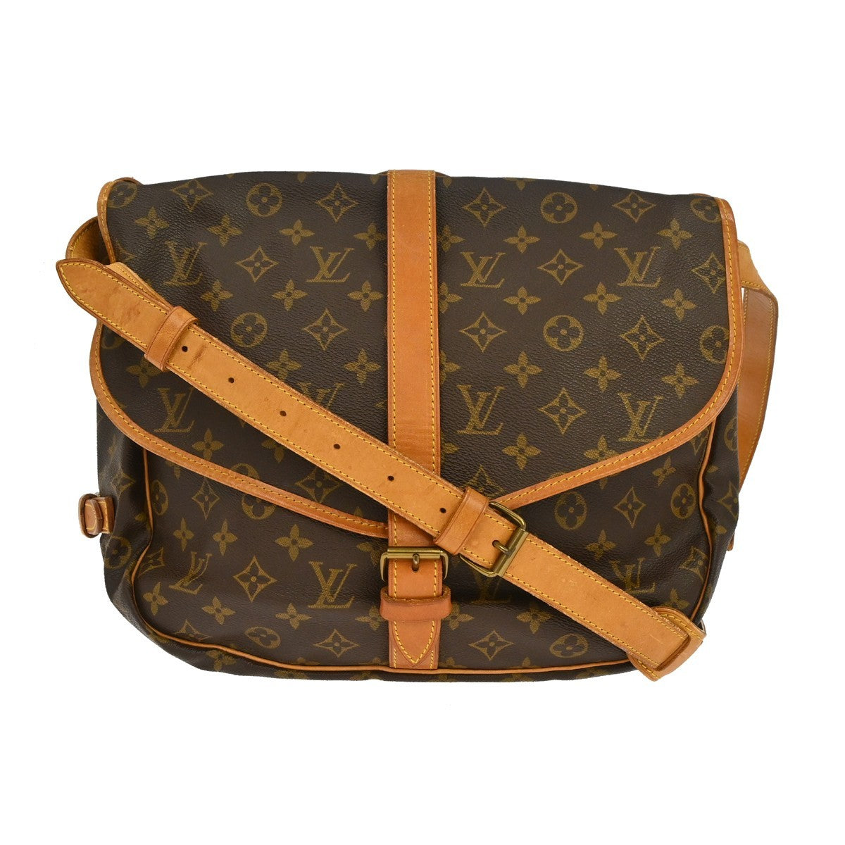 Louis Vuitton Saumur Monogram Canvas Brown Canvas Shoulder Bag Bag (Pre-Owned)