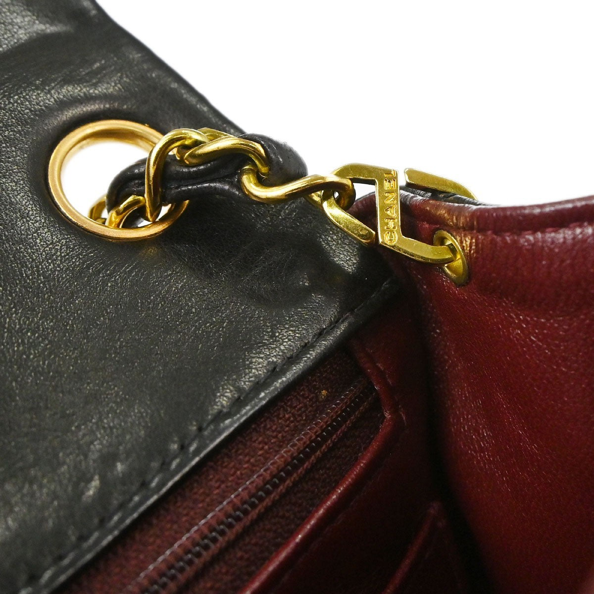 Chanel Vintage Square Classic Single Flap Quilted Lambskin Black Leather Shoulder Bag Bag (Pre-Owned)