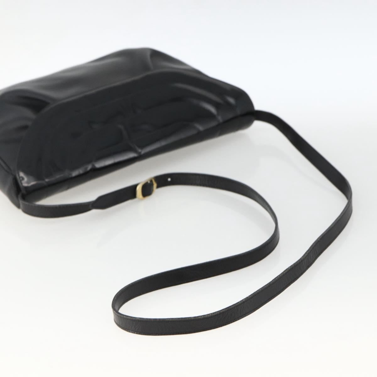 Salvatore Ferragamo Flap Shoulder Patent Leather Black Patent_Leather Shoulder Bag Bag (Pre-Owned)
