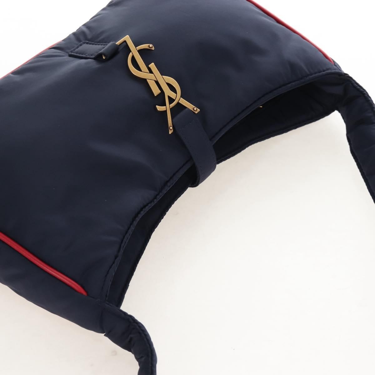 Saint Laurent Le 5 A 7 Hobo Nylon Navy Nylon Shoulder Bag Bag (Pre-Owned)