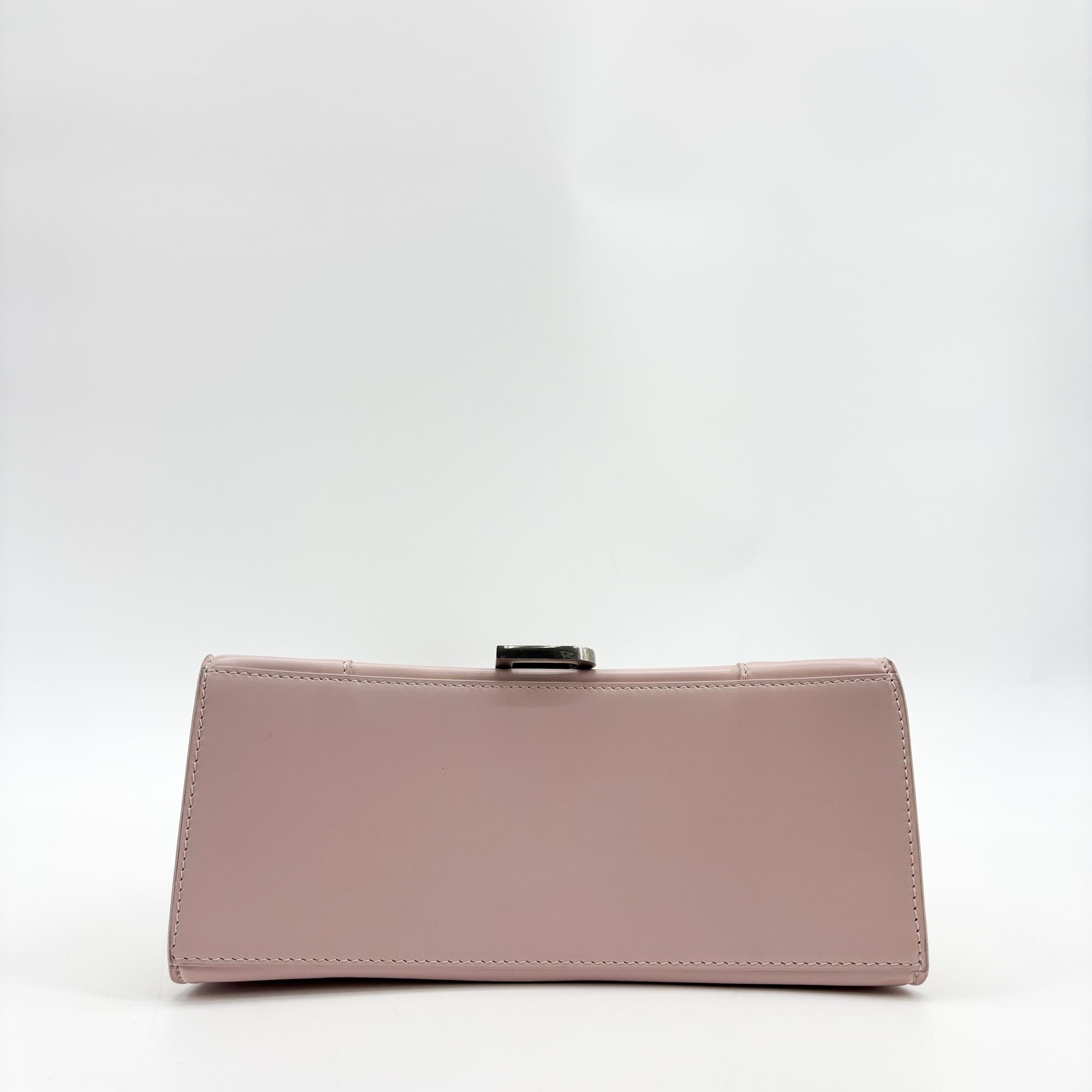 Balenciaga Hourglass Top Handle Leather Pink Leather Handbag (Pre-Owned)