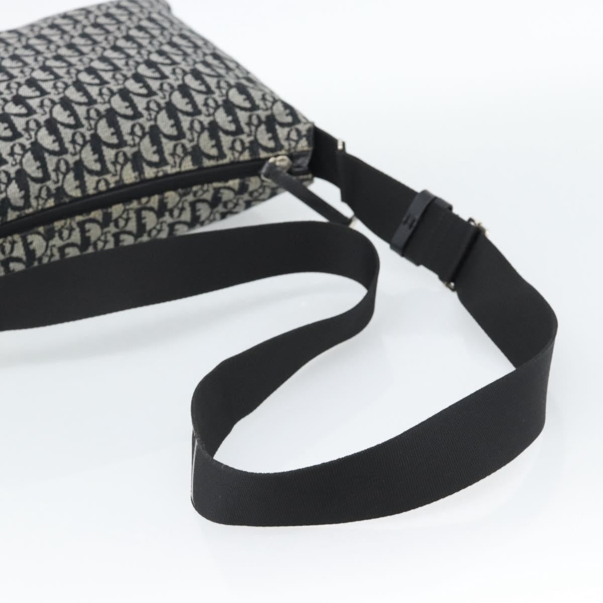 Christian Dior Vintage Trotter Messenger Diorissimo Canvas Black Canvas Shoulder Bag Bag (Pre-Owned)
