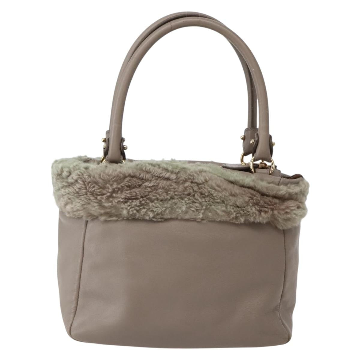 Salvatore Ferragamo Vala Leather Beige Leather Bag (Pre-Owned)