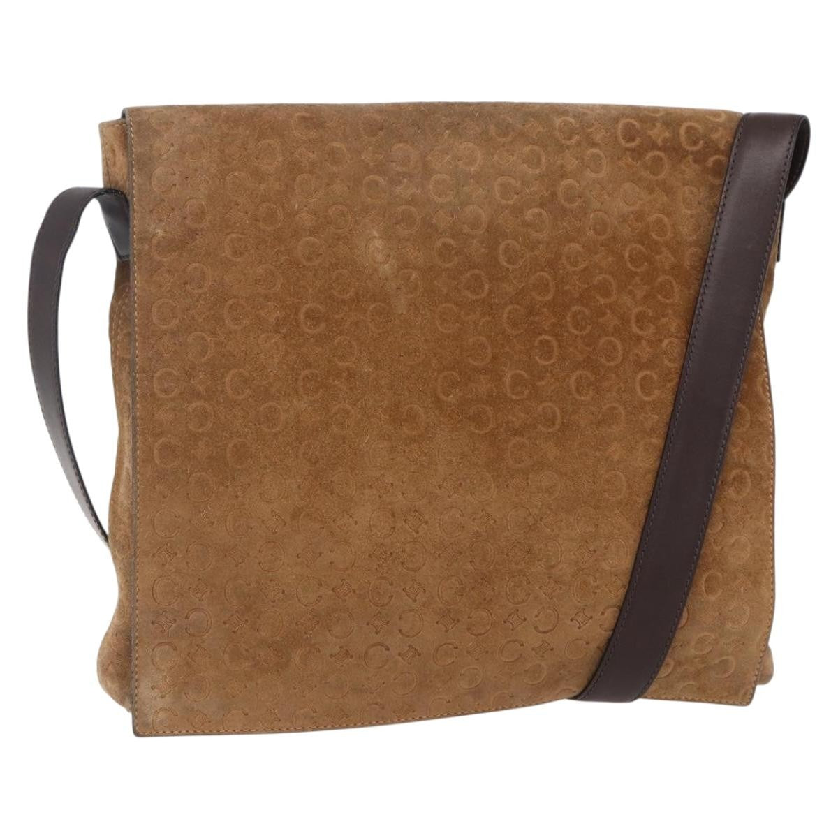 Celine C Macadam Shoulder Suede Beige Suede Shoulder Bag Bag (Pre-Owned)
