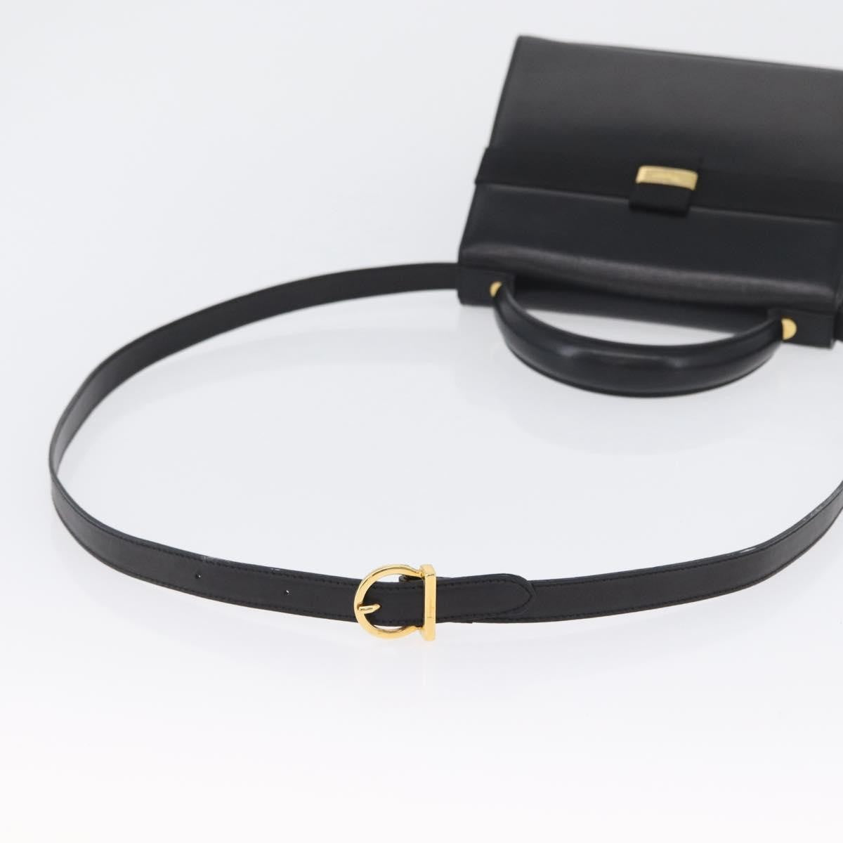 Salvatore Ferragamo Vara Leather Black Leather Handbag (Pre-Owned)