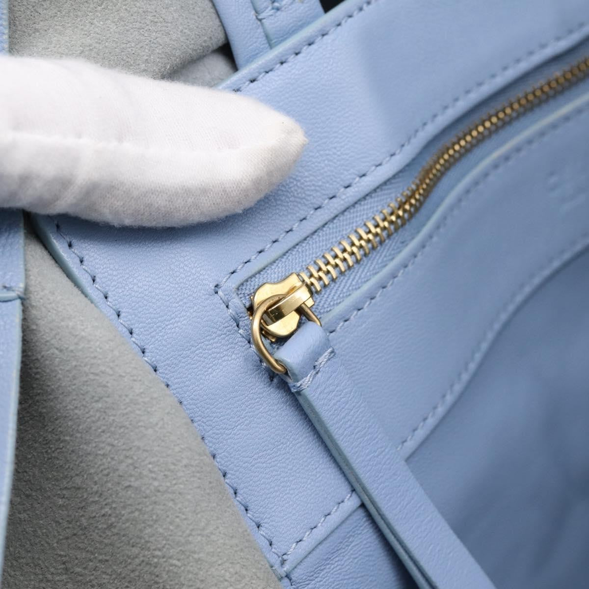 Celine Vertical Bi-Cabas Leather Blue Leather Tote Bag Bag (Pre-Owned)
