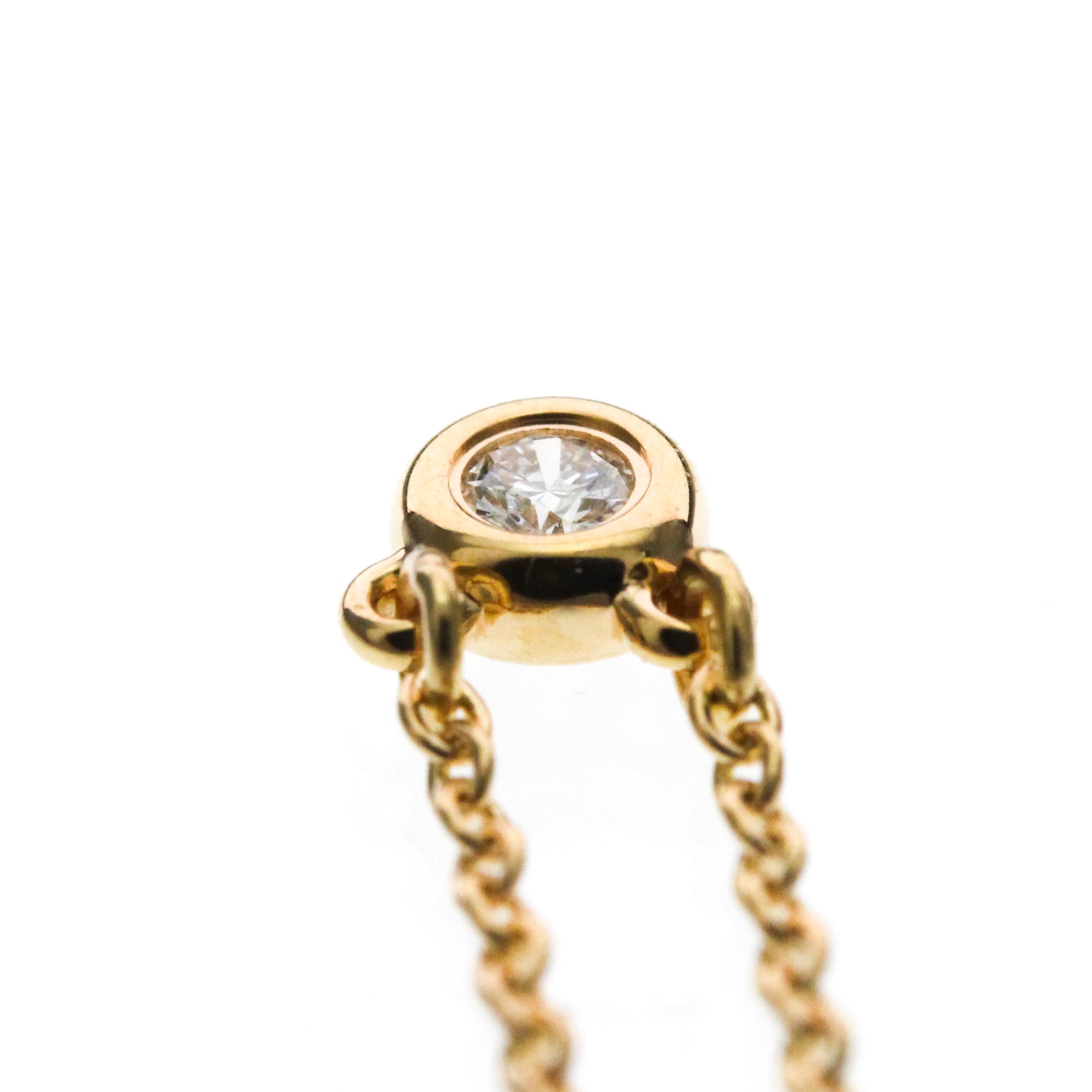 Tiffany & Co. Elsa Peretti Diamonds By The Yard 18K Pink Gold With Diamond Gold Pink_Gold Necklace Jewelry (Pre-Owned)