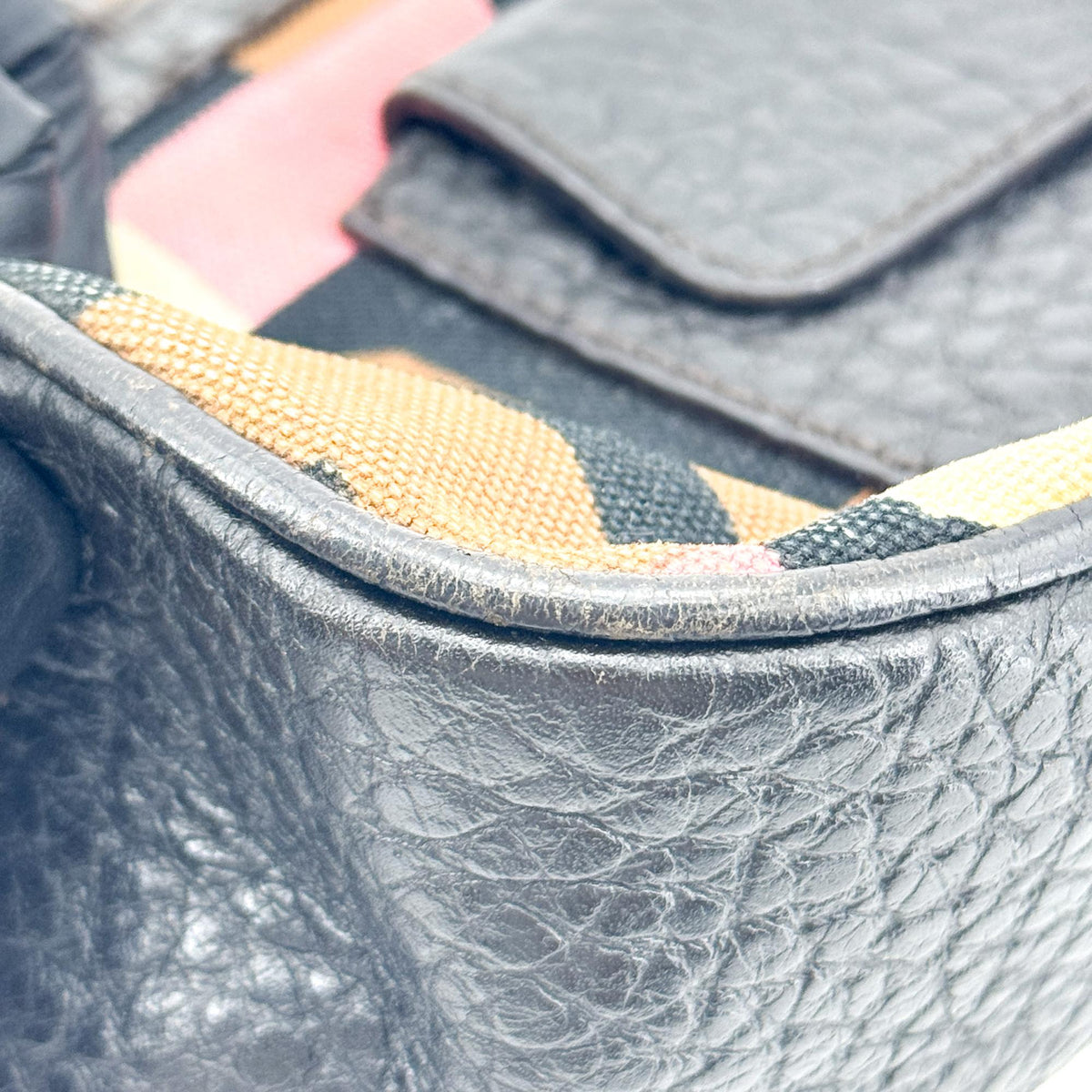 Prada Shoulder Canvas And Leather Black Canvas Shoulder Bag Bag (Pre-Owned)