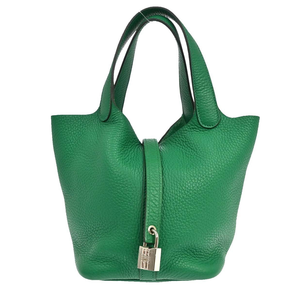 Hermes Picotin Lock Clemence Green Leather Handbag (Pre-Owned)