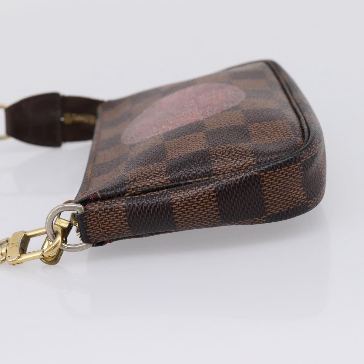 Louis Vuitton Mini Pochette Accessoires Damier Canvas Brown Canvas Clutche & Pouche Bag (Pre-Owned)
