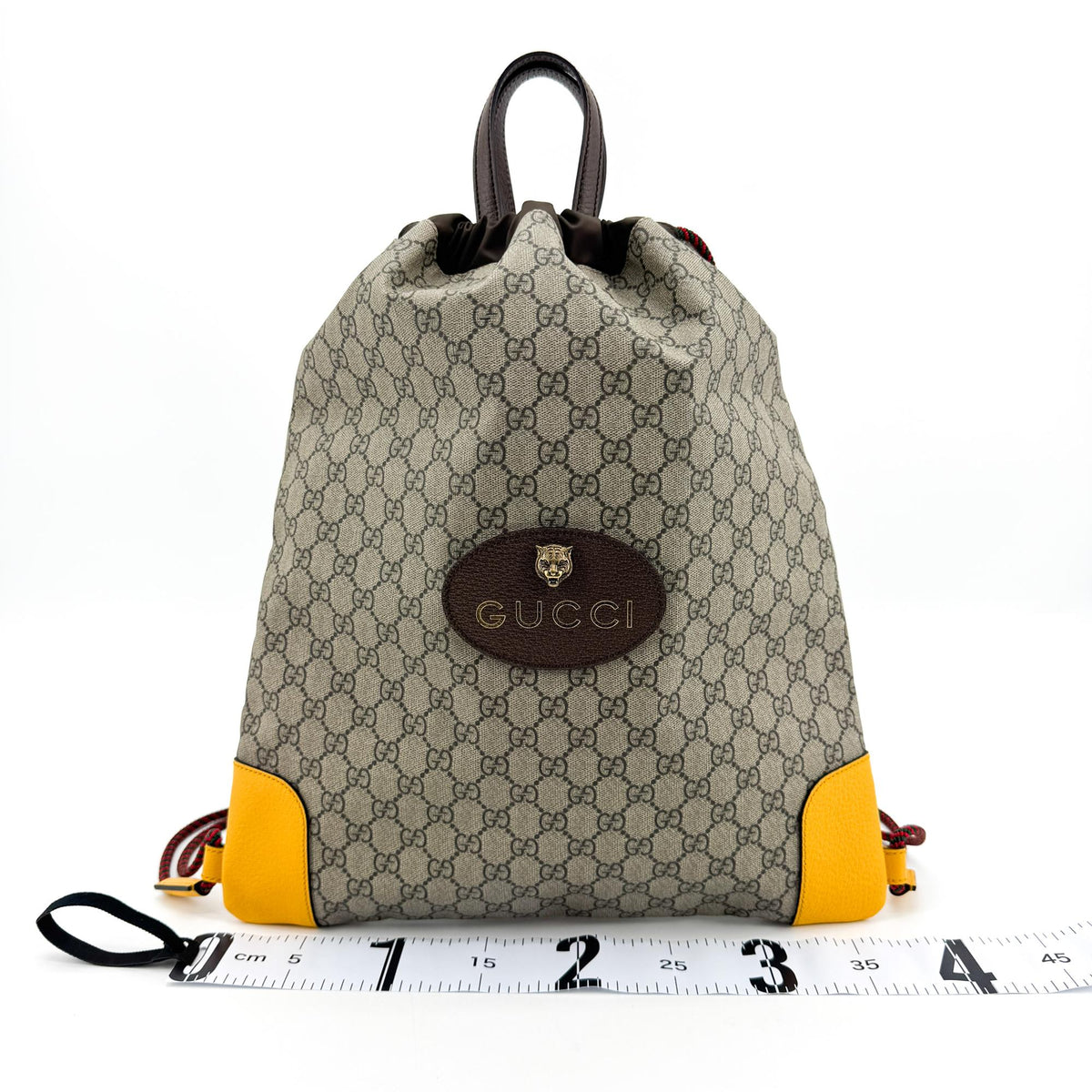 Gucci Neo Vintage Drawstring Gg Coated Canvas Beige Canvas Backpack Bag (Pre-Owned)