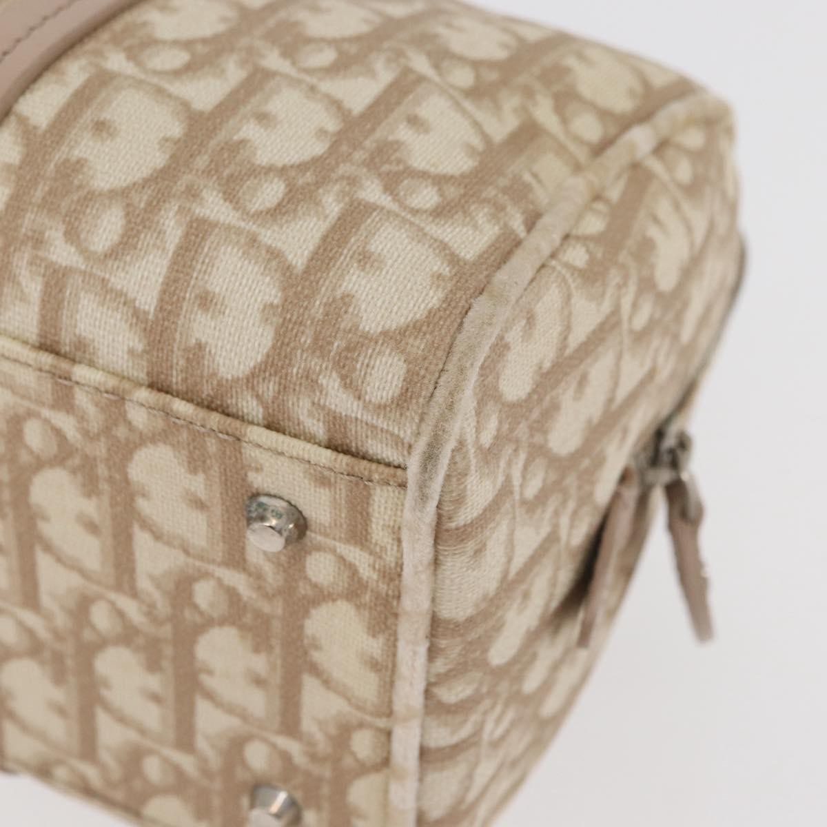 Christian Dior Vintage Trotter Romantique Zip Diorissimo Coated Canvas Beige Canvas Shoulder Bag Bag (Pre-Owned)