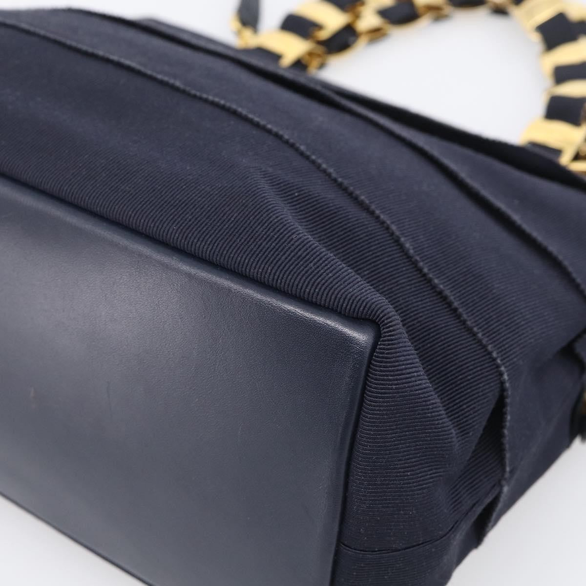 Salvatore Ferragamo Vala Canvas Navy Canvas Shoulder Bag Bag (Pre-Owned)