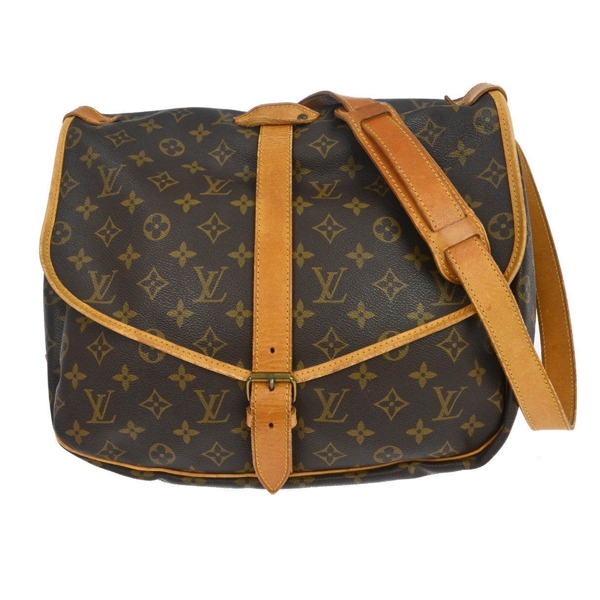 Louis Vuitton Saumur Monogram Canvas Brown Canvas Shoulder Bag Bag (Pre-Owned)