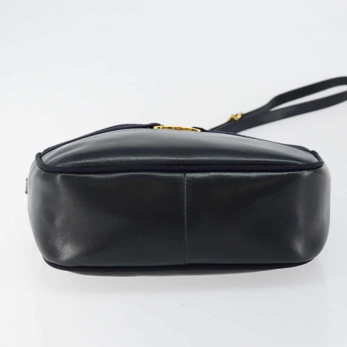 Salvatore Ferragamo Vala Leather Navy Leather Shoulder Bag Bag (Pre-Owned)