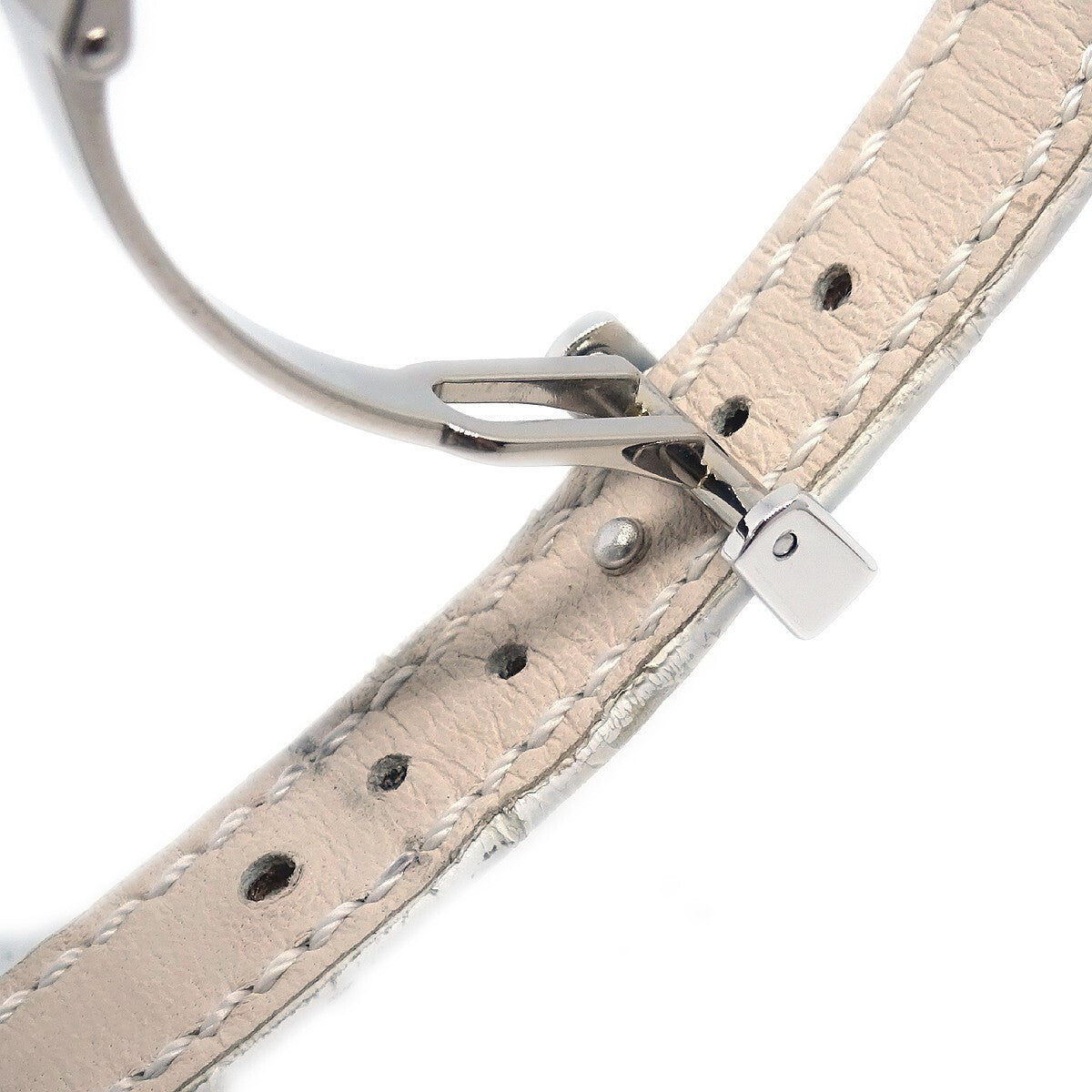 Harry Winston Avenue C Quartz White Gold And Alligator With Diamond Bezel And Mother Of Pearl Watch (Pre-Owned)