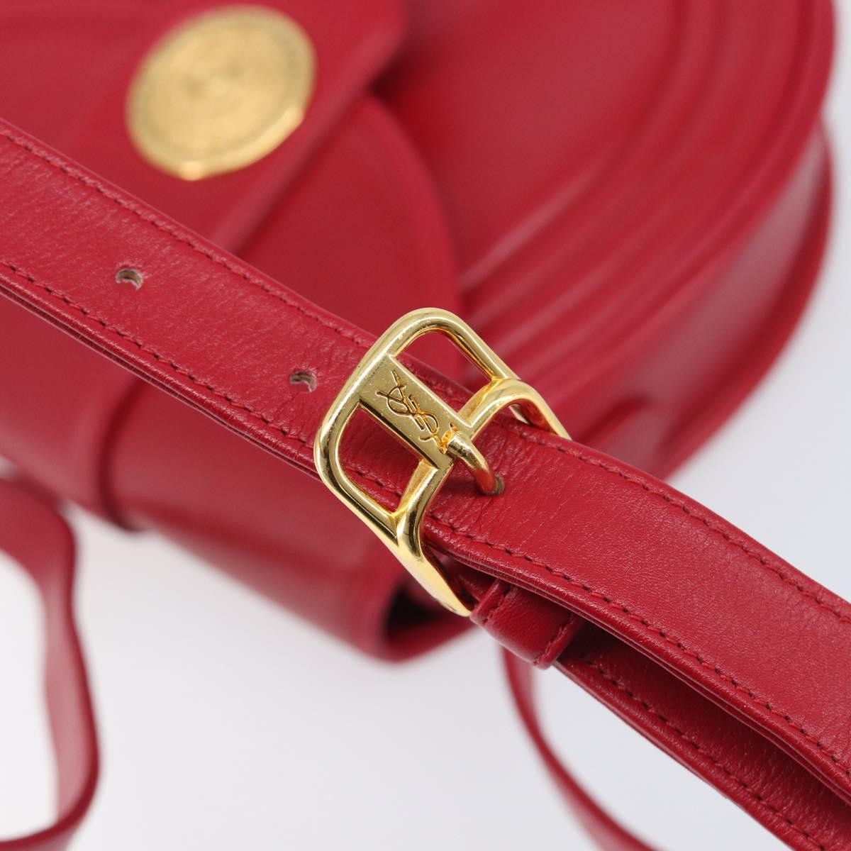 Saint Laurent Vintage Shoulder Bag Leather Red Leather Shoulder Bag Bag (Pre-Owned)