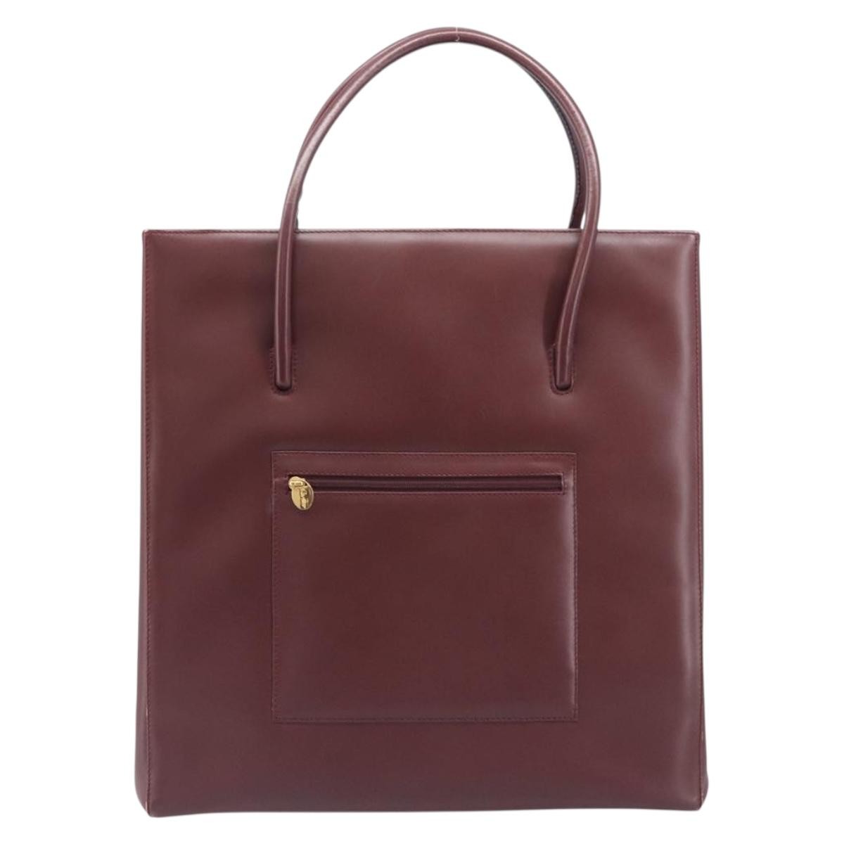 Cartier Must Line Leather Burgundy Leather Handbag (Pre-Owned)