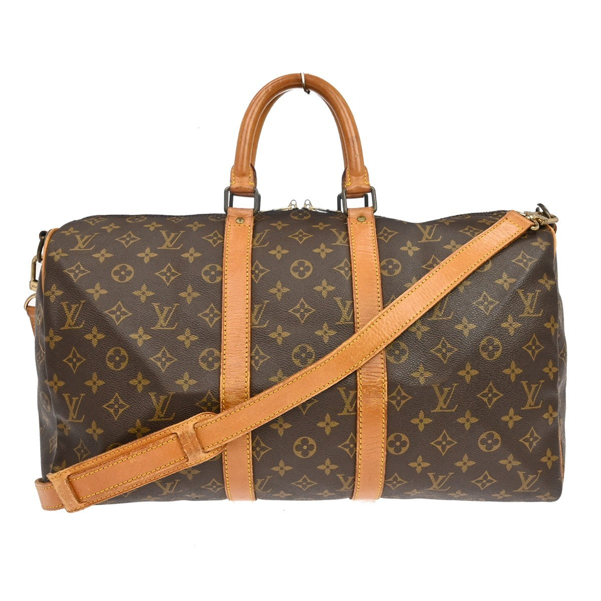 Louis Vuitton Keepall Bandouliere Monogram Canvas Brown Canvas Travel Bag Bag (Pre-Owned)