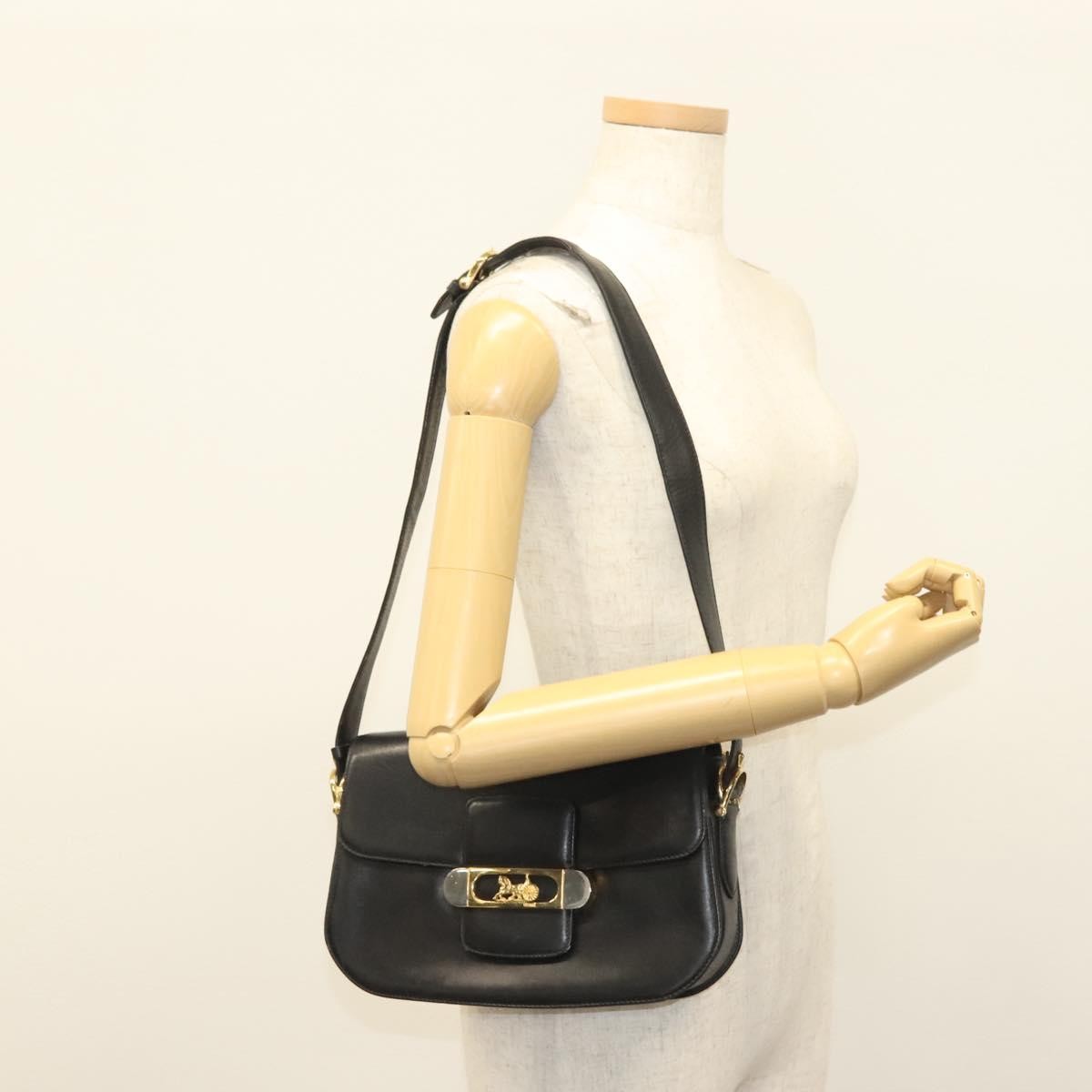 Celine Horse Carriage Leather Black Leather Bag (Pre-Owned)