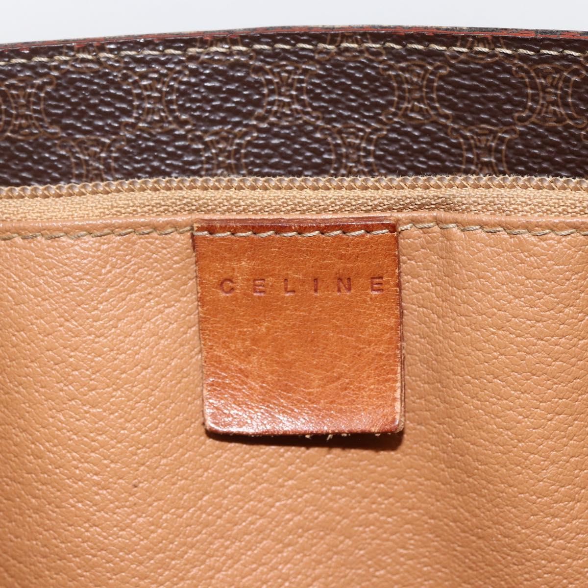 Celine Vintage Macadam Shopper Coated Canvas Brown Canvas Tote Bag Bag (Pre-Owned)