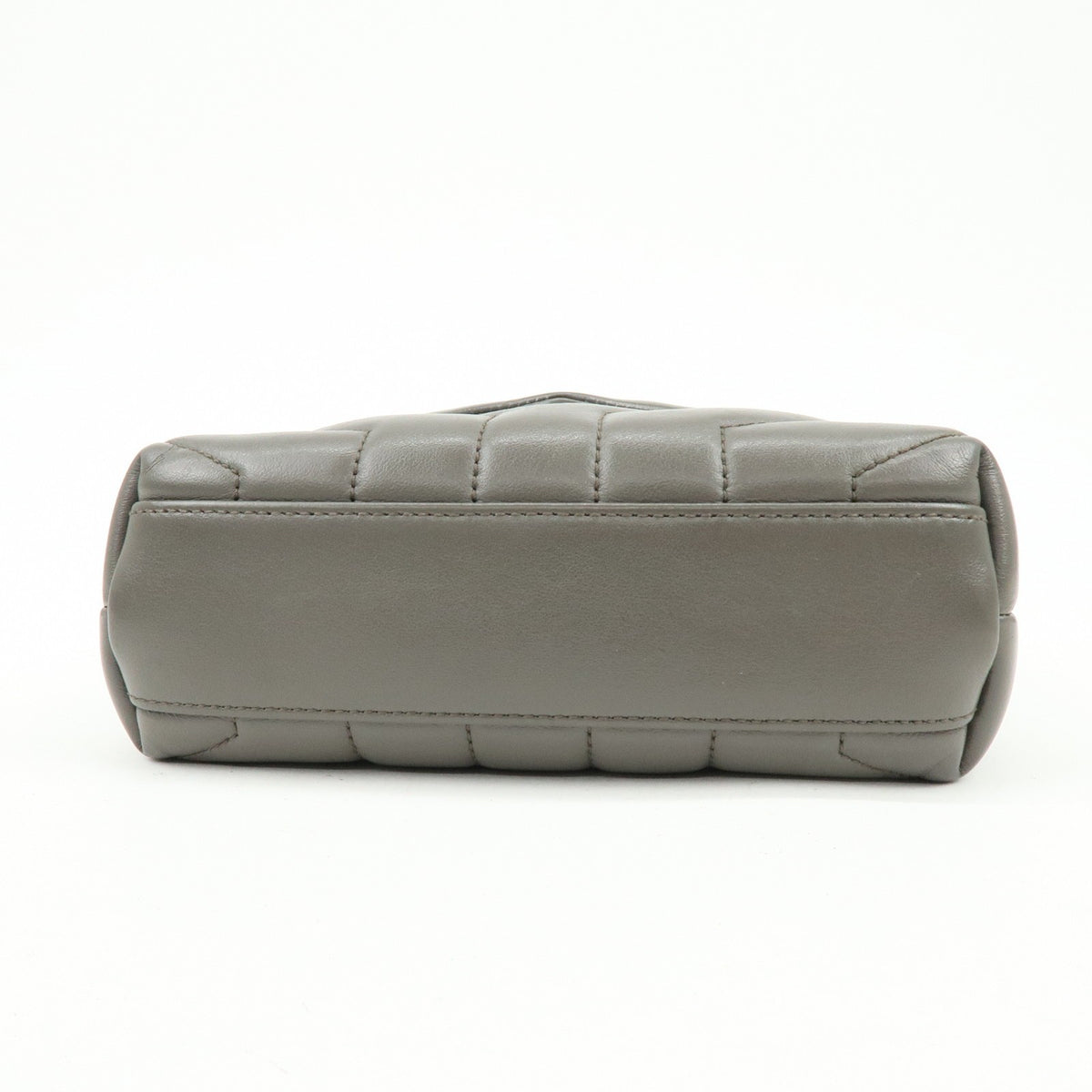 Saint Laurent Loulou Matelasse Chevron Leather Gray Leather Shoulder Bag Bag (Pre-Owned)