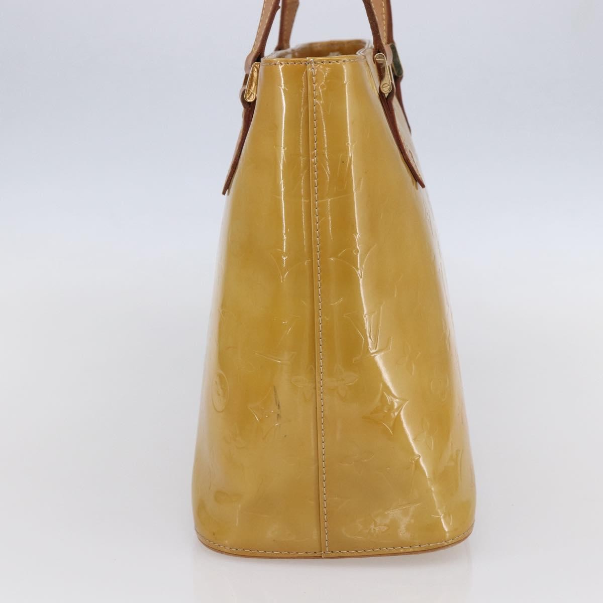 Louis Vuitton Houston Monogram Vernis Beige Patent_Leather Handbag (Pre-Owned)