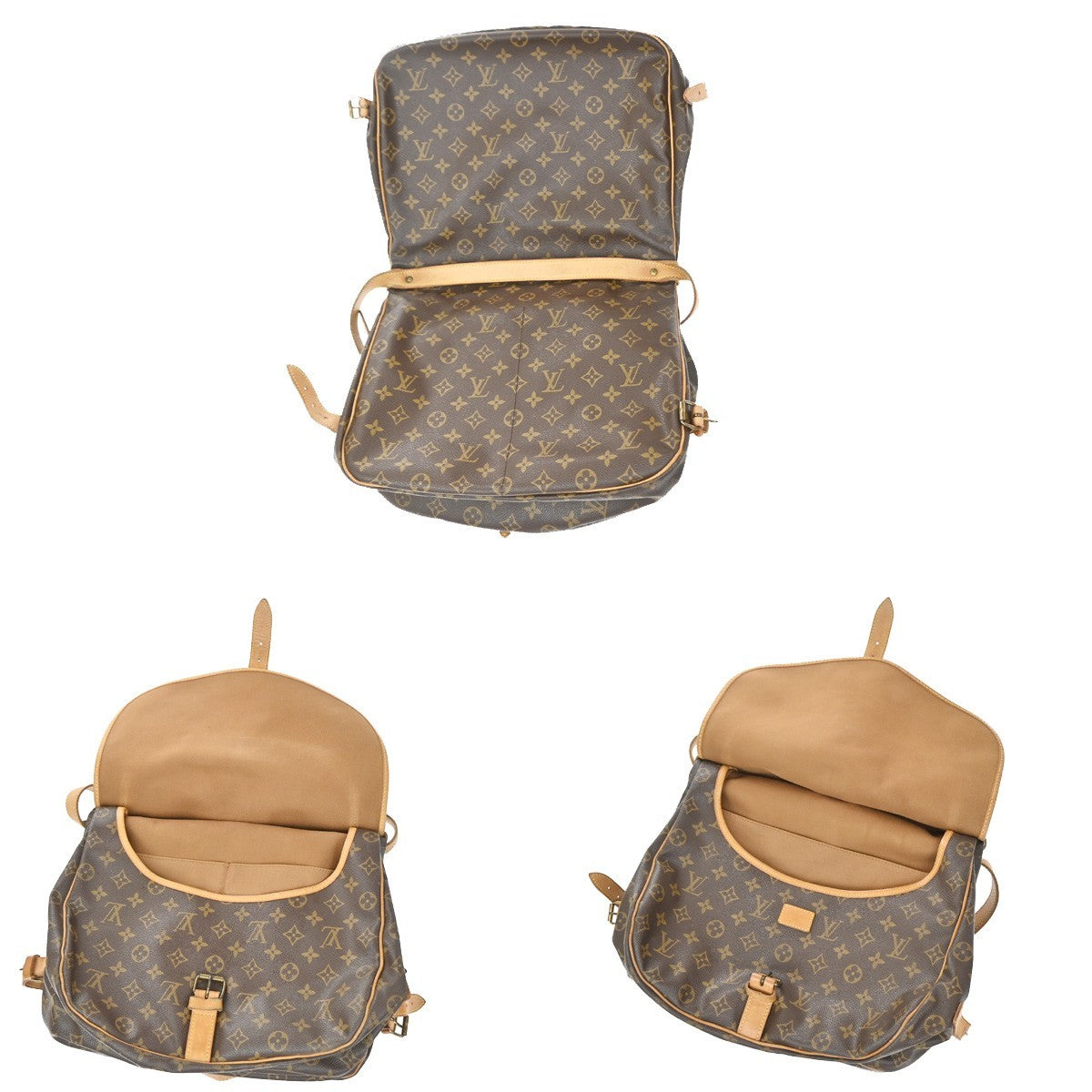 Louis Vuitton Saumur Monogram Canvas Brown Canvas Shoulder Bag Bag (Pre-Owned)