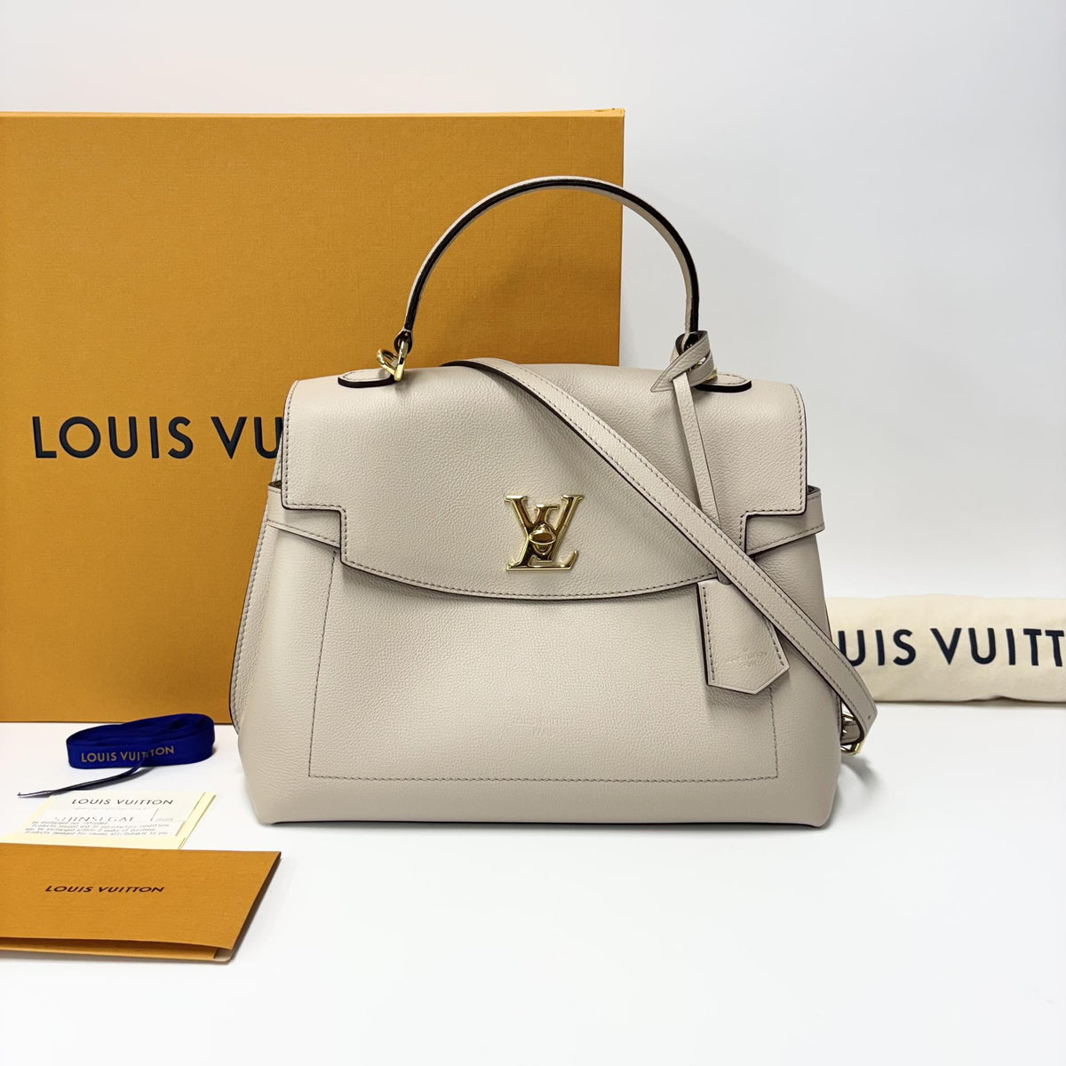 Louis Vuitton Lockme Ever Leather Beige Leather Handbag (Pre-Owned)
