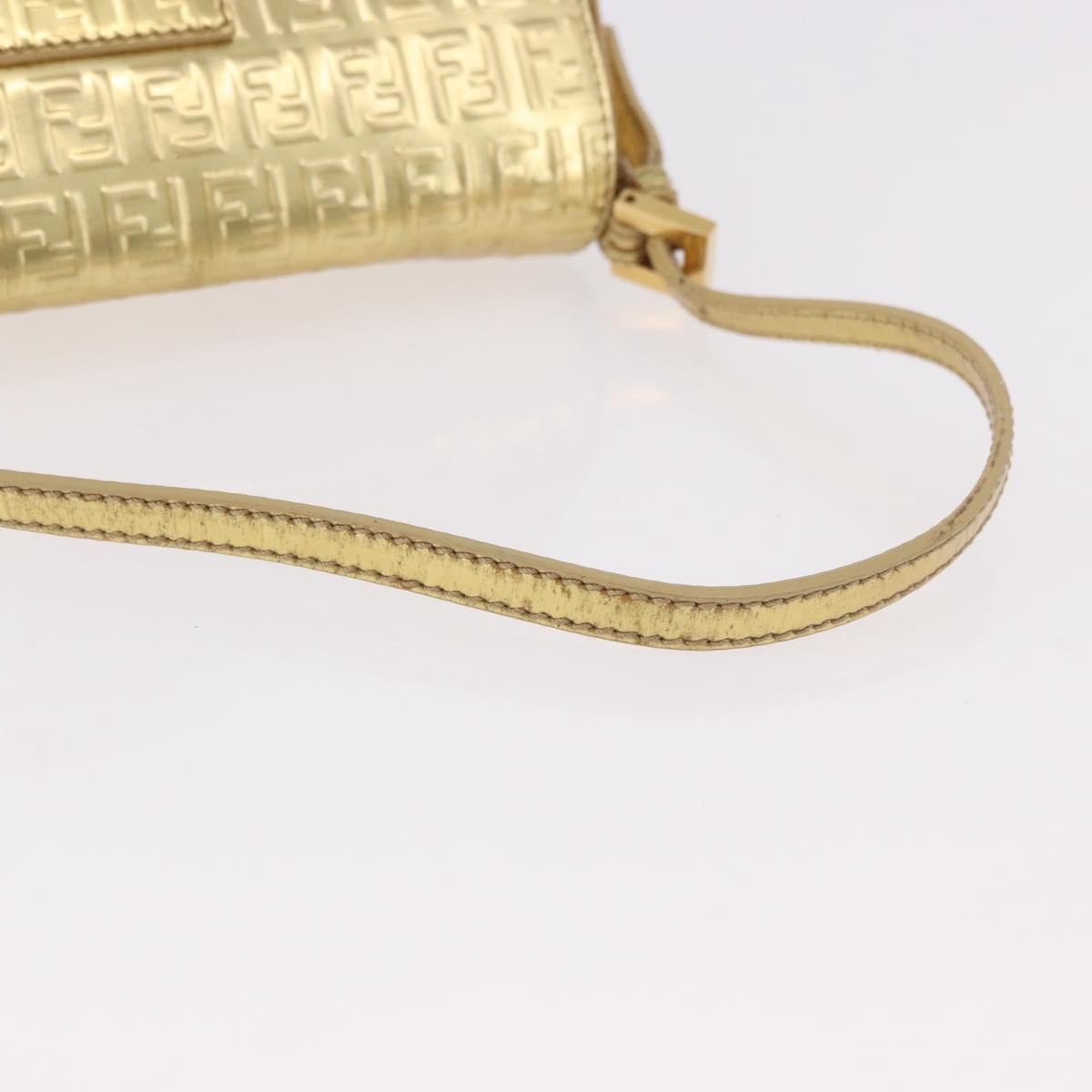 Fendi Mamma Baguette Zucchino Canvas Gold Canvas Shoulder Bag Bag (Pre-Owned)