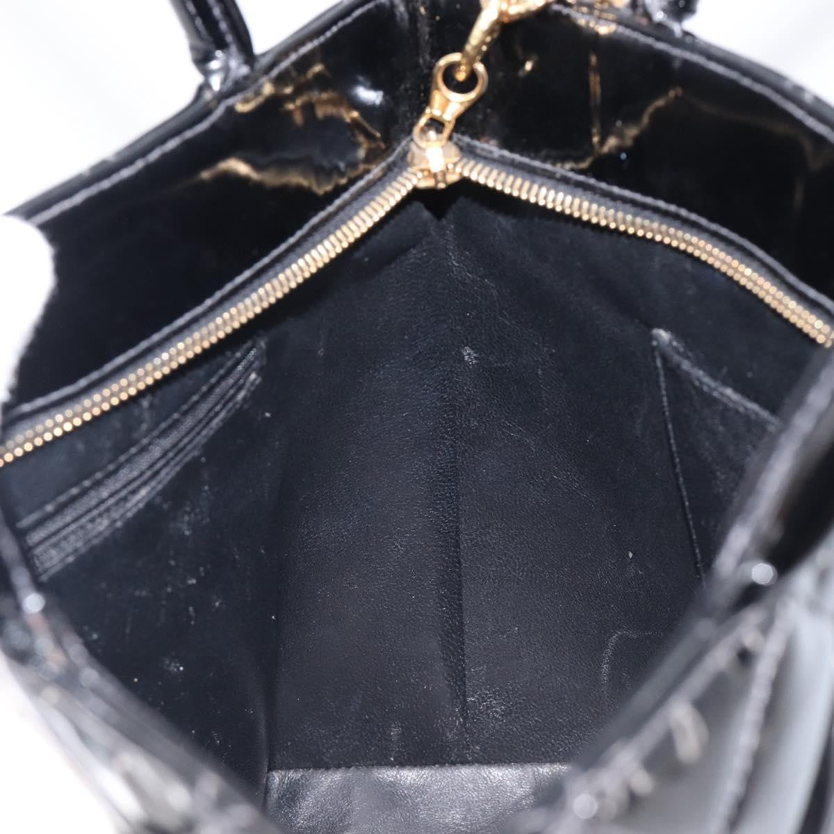 Chanel Medallion Quilted Patent Black Patent_Leather Tote Bag Bag (Pre-Owned)