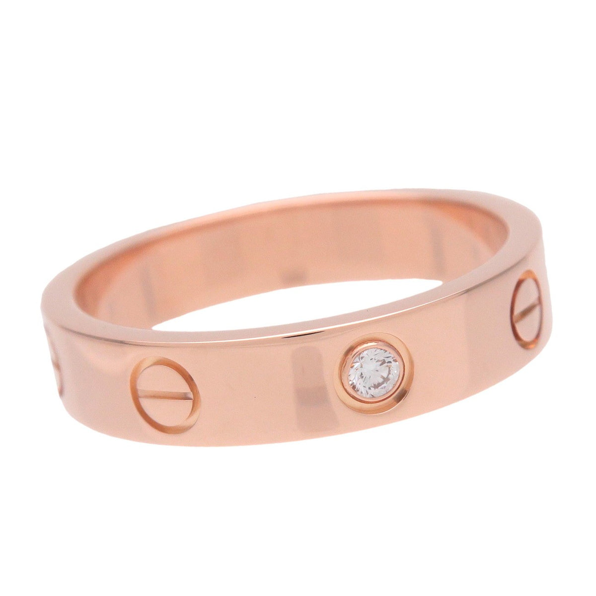 Cartier Love Wedding Band 1 Diamond 18K Rose Gold With Diamond Gold Rose_Gold Ring Jewelry (Pre-Owned)