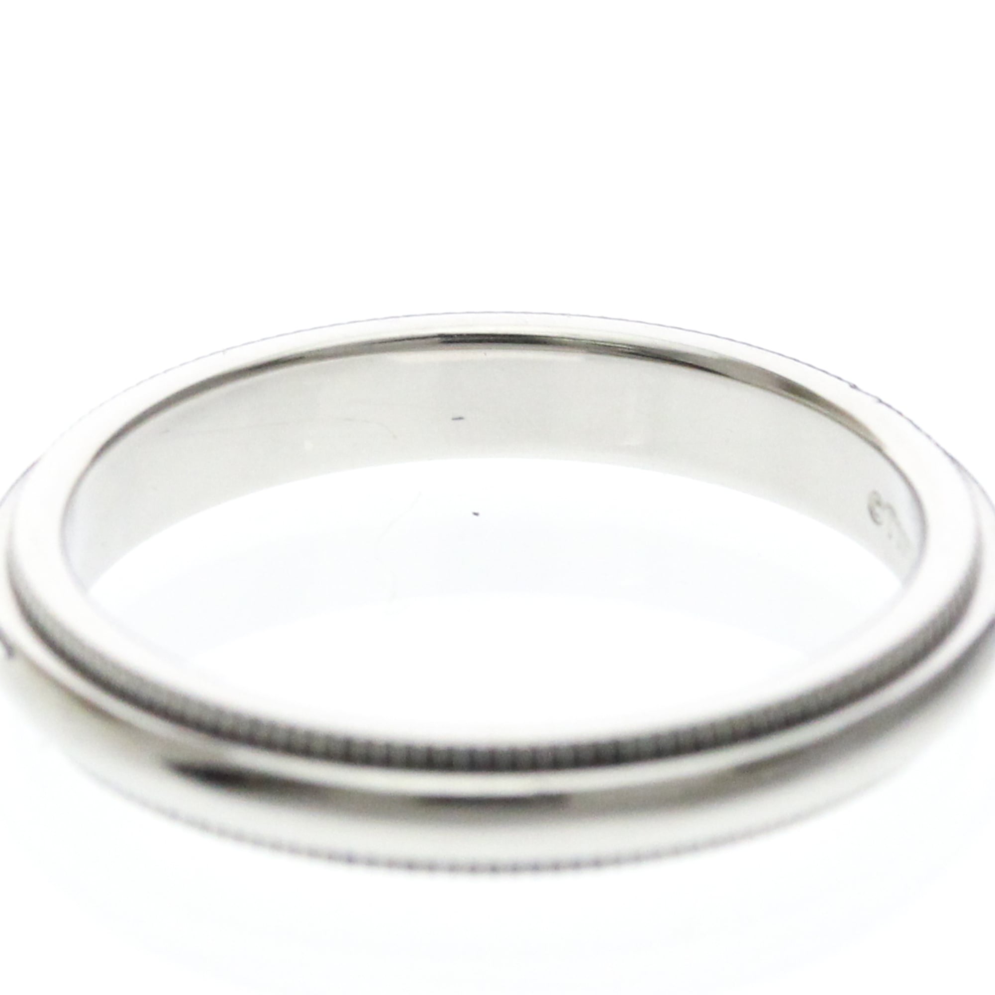 Tiffany & Co. Classic Milgrain Band Platinum Silver Platinum Ring Jewelry (Pre-Owned)