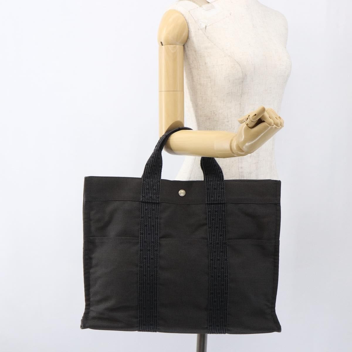 Hermes Fourre-Tout Herline Canvas Gray Canvas Tote Bag Bag (Pre-Owned)