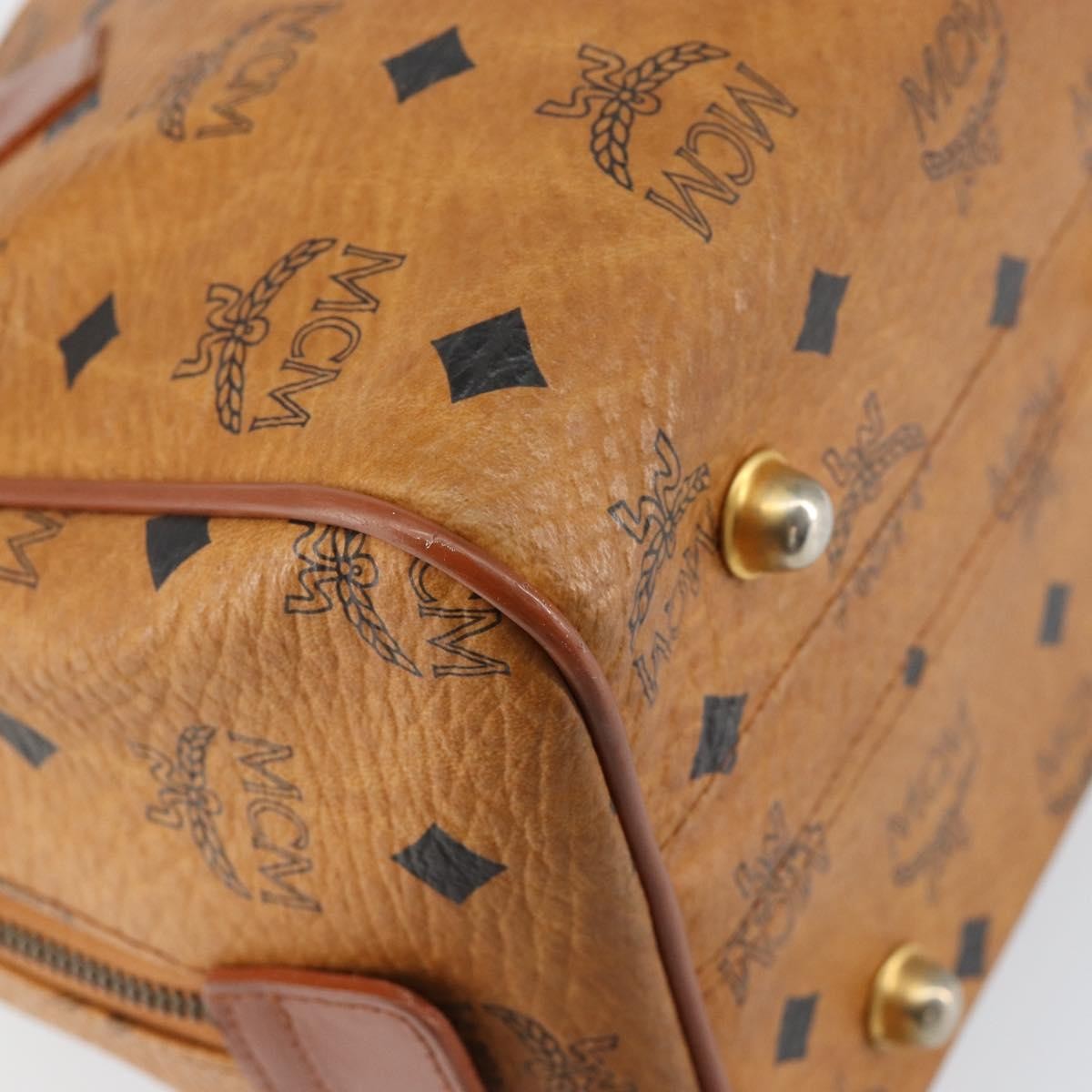 MCM Visetos Canvas And Leather Brown Canvas Handbag (Pre-Owned)
