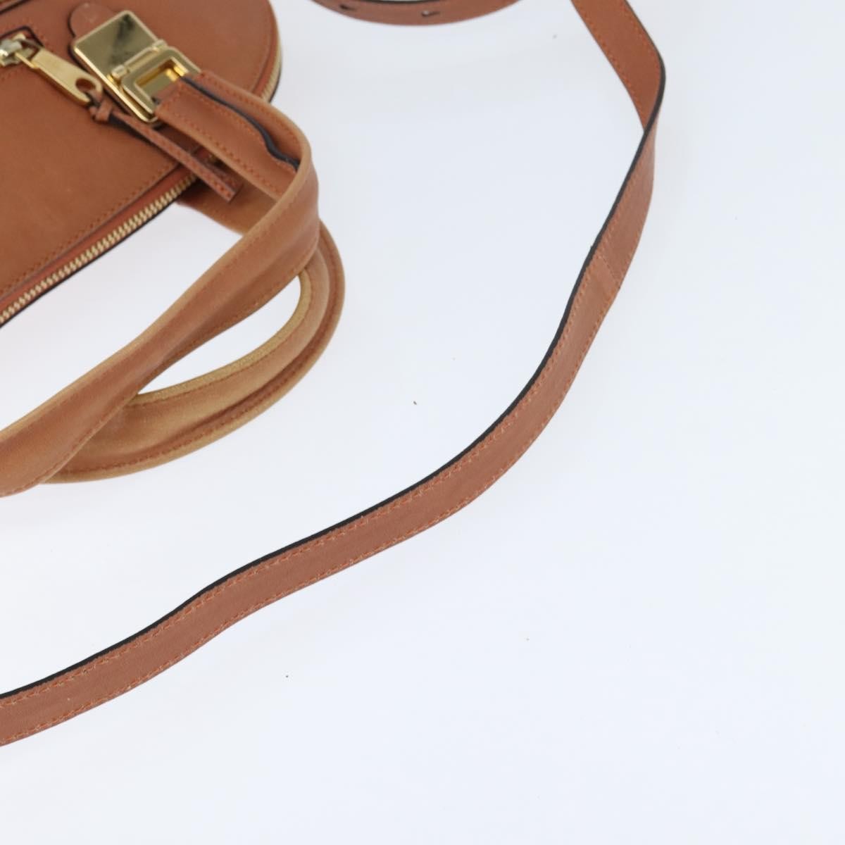 Chloe Angie Tote Leather Brown Leather Tote Bag Bag (Pre-Owned)