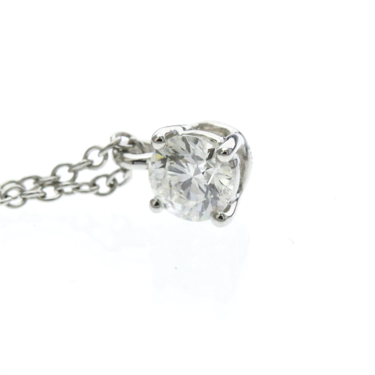 Tiffany & Co. Solitaire Pendant Platinum With Emerald Cut Diamond Silver Platinum Necklace Jewelry (Pre-Owned)