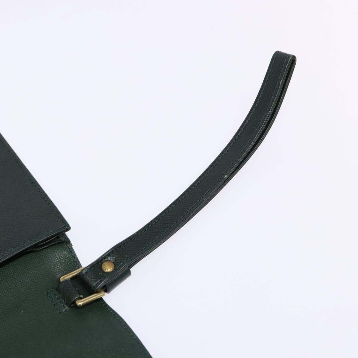 Louis Vuitton Serviette Kourad Taiga Leather Green Leather Clutche & Pouche Bag (Pre-Owned)