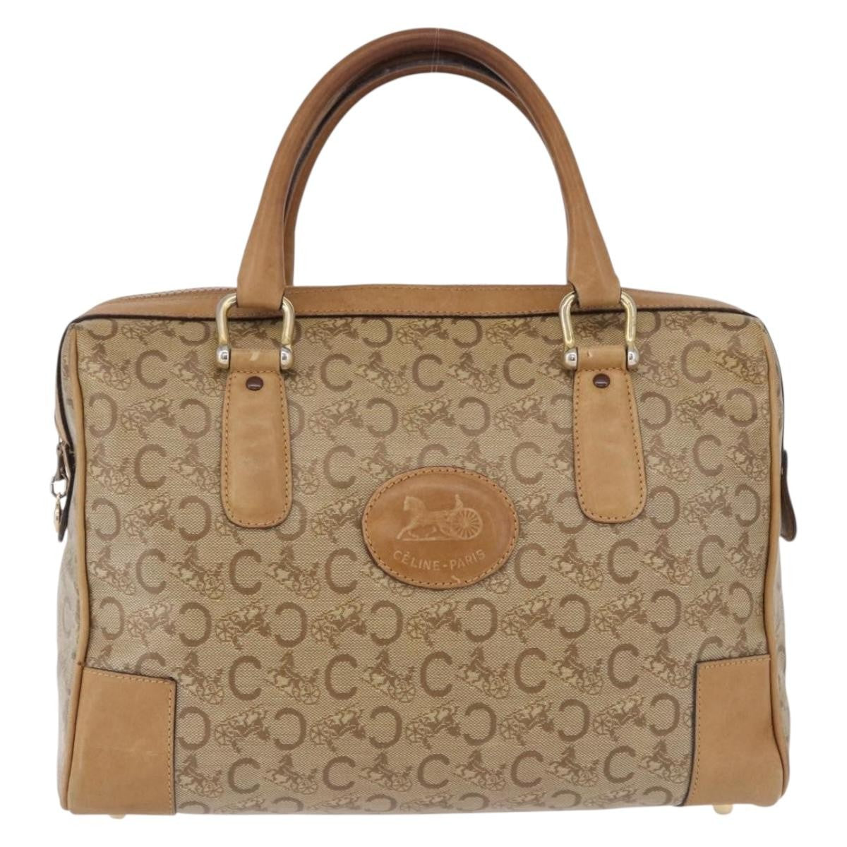 Celine C Macadam Canvas Beige Canvas Handbag (Pre-Owned)
