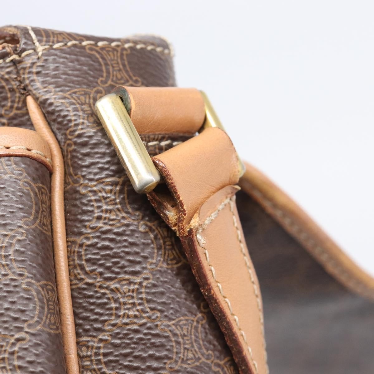 Celine Macadam Shoulder Canvas Brown Canvas Crossbody Bag Bag (Pre-Owned)