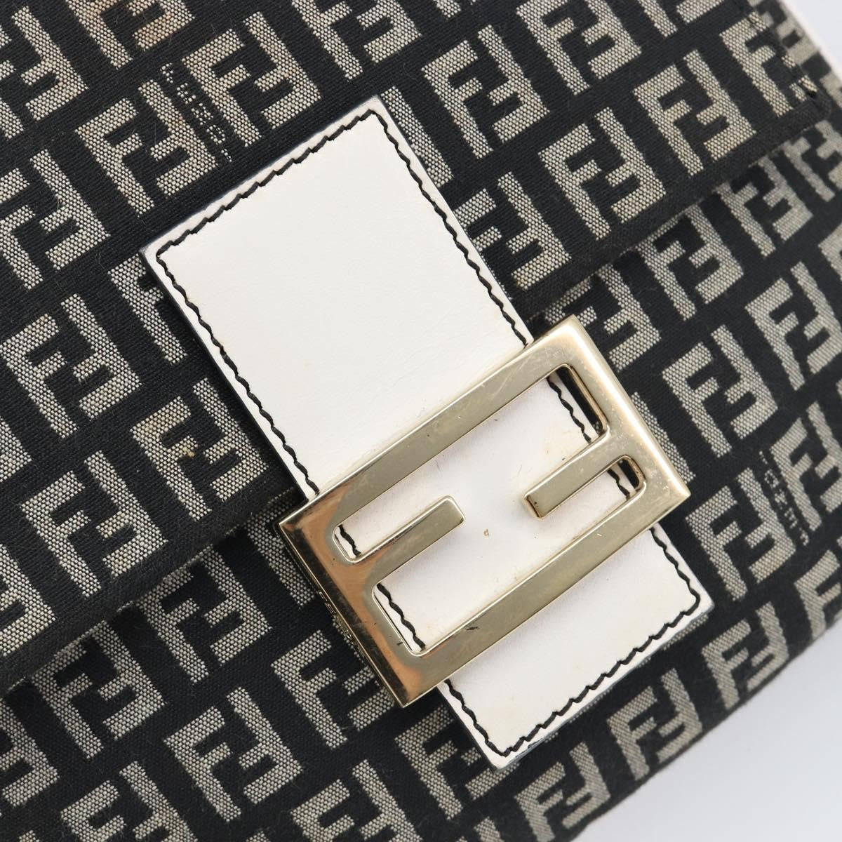 Fendi Vintage Flap Zucchino Canvas Black Canvas Crossbody Bag Bag (Pre-Owned)