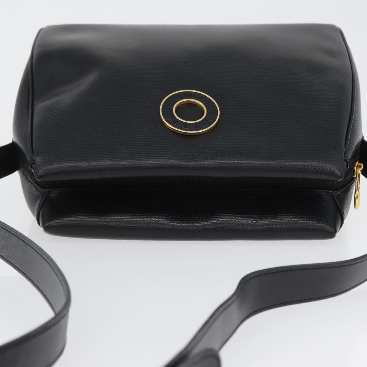Celine Circle Logo Leather Black Leather Shoulder Bag Bag (Pre-Owned)
