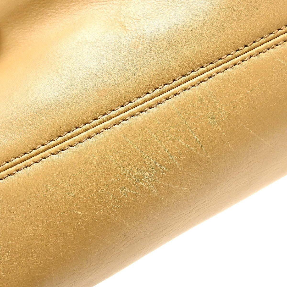 Chanel Vintage Cc Logo Tote Leather Beige Leather Tote Bag Bag (Pre-Owned)