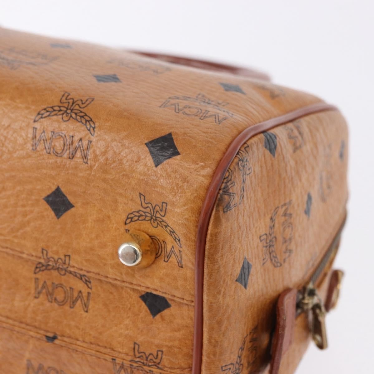 MCM Visetos Logogramme Leather Brown Leather Handbag (Pre-Owned)