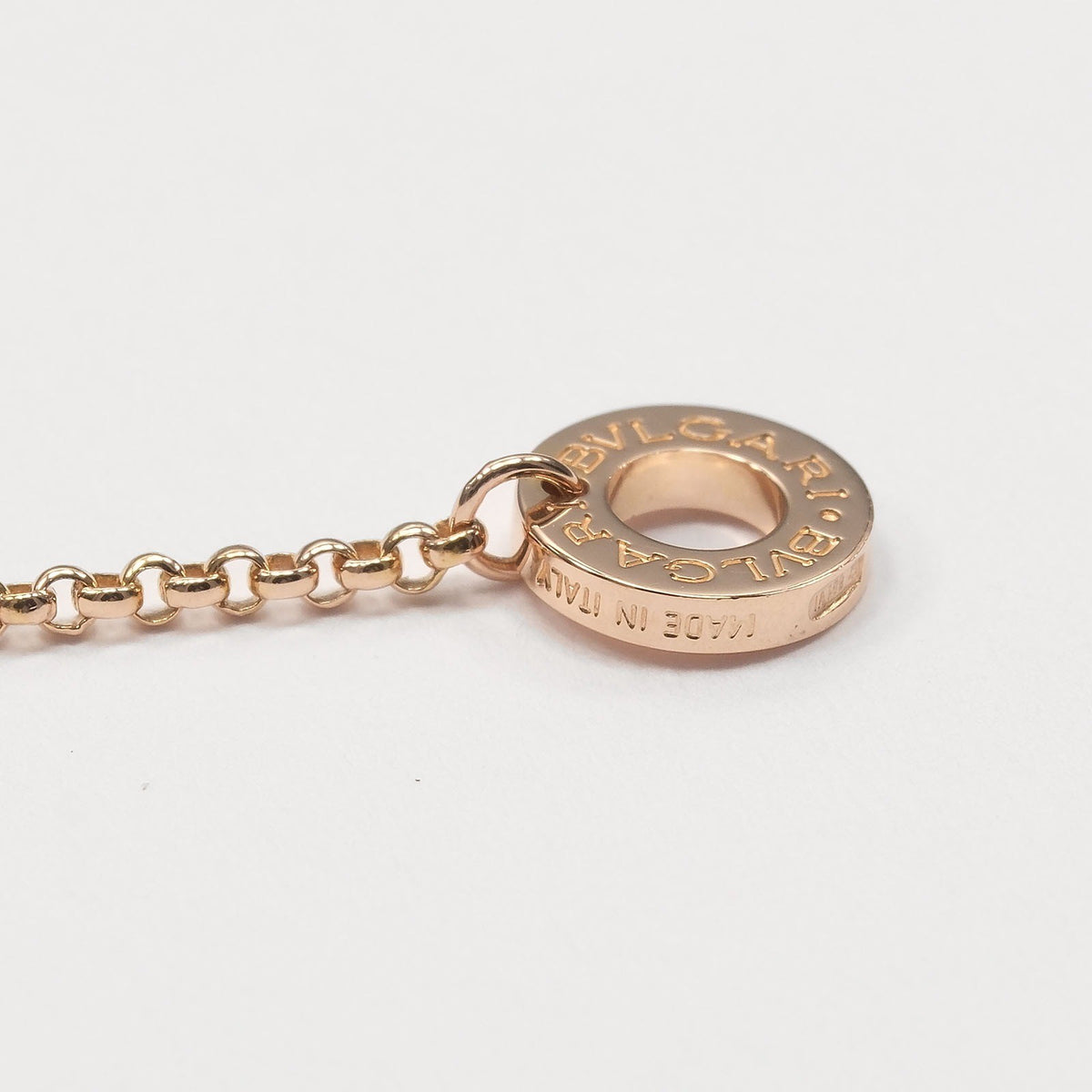 Bvlgari B.Zero1 Pendant 18K Rose Gold With Diamonds Gold Pink_Gold Necklace Jewelry (Pre-Owned)