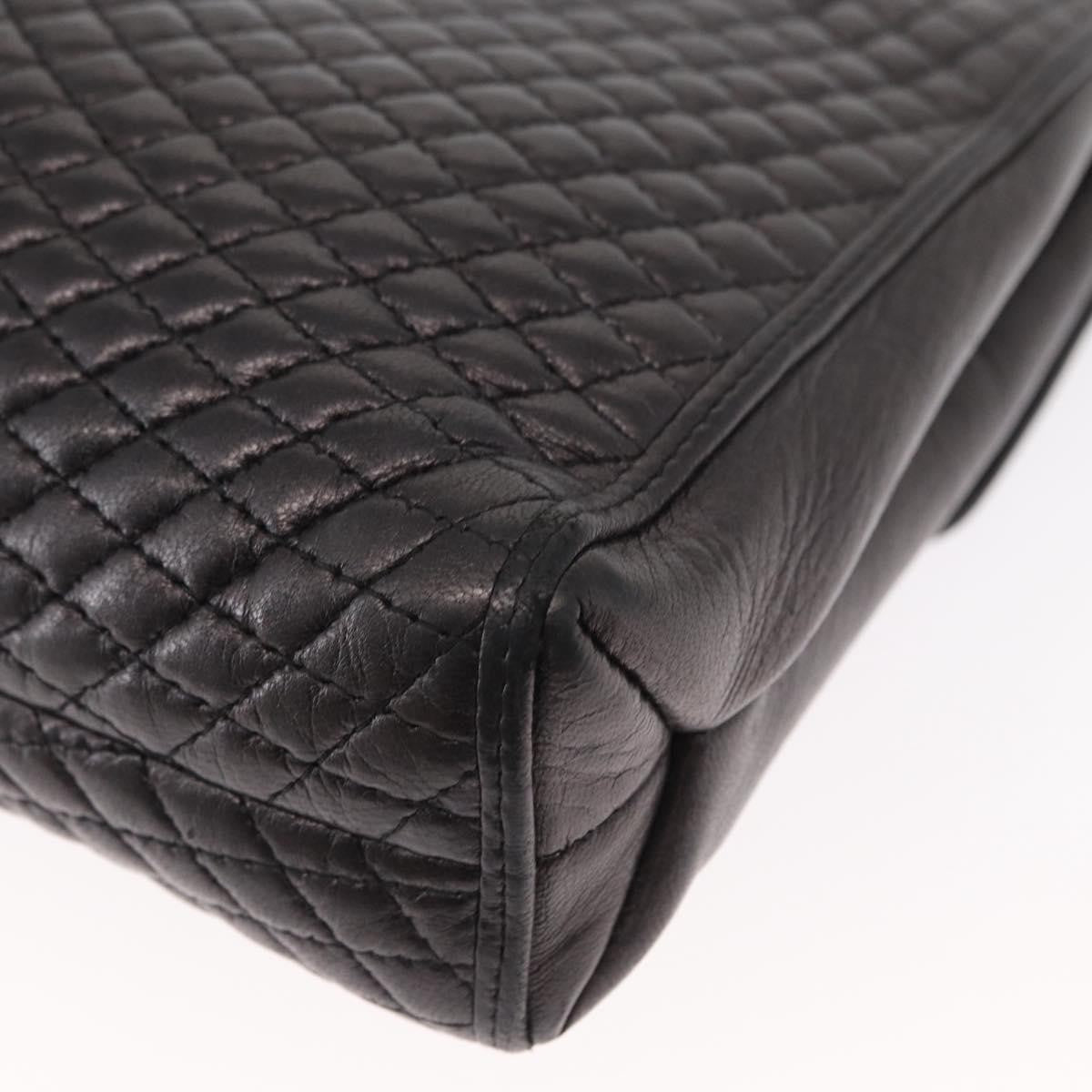 Bally Vintage Chain Quilted Leather Black Leather Shoulder Bag Bag (Pre-Owned)