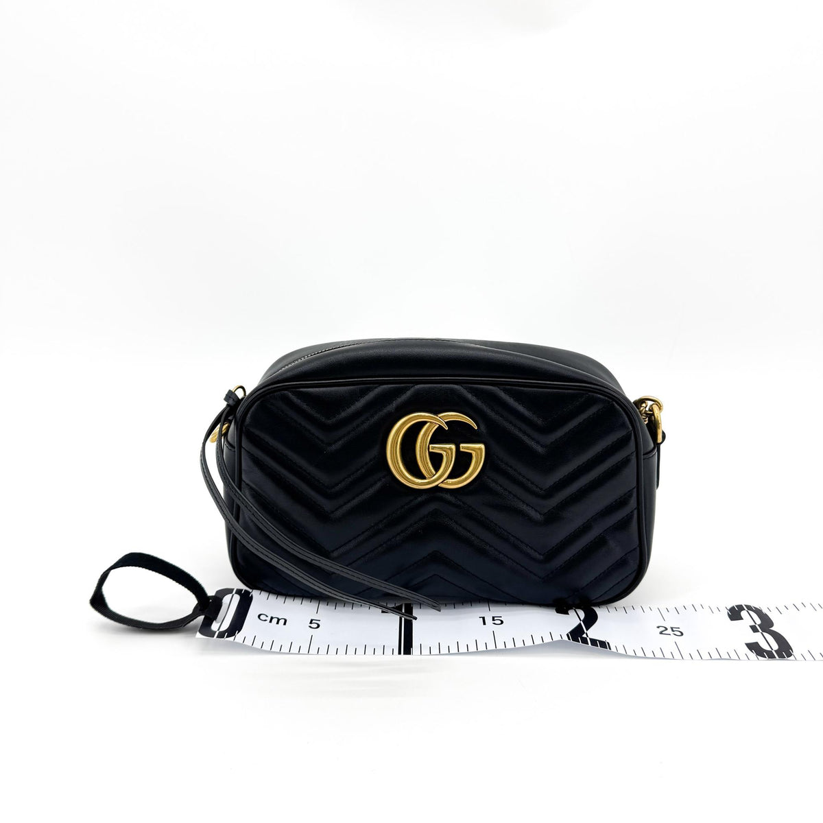 Gucci Gg Marmont Chain Matelasse Leather Black Leather Crossbody Bag Bag (Pre-Owned)