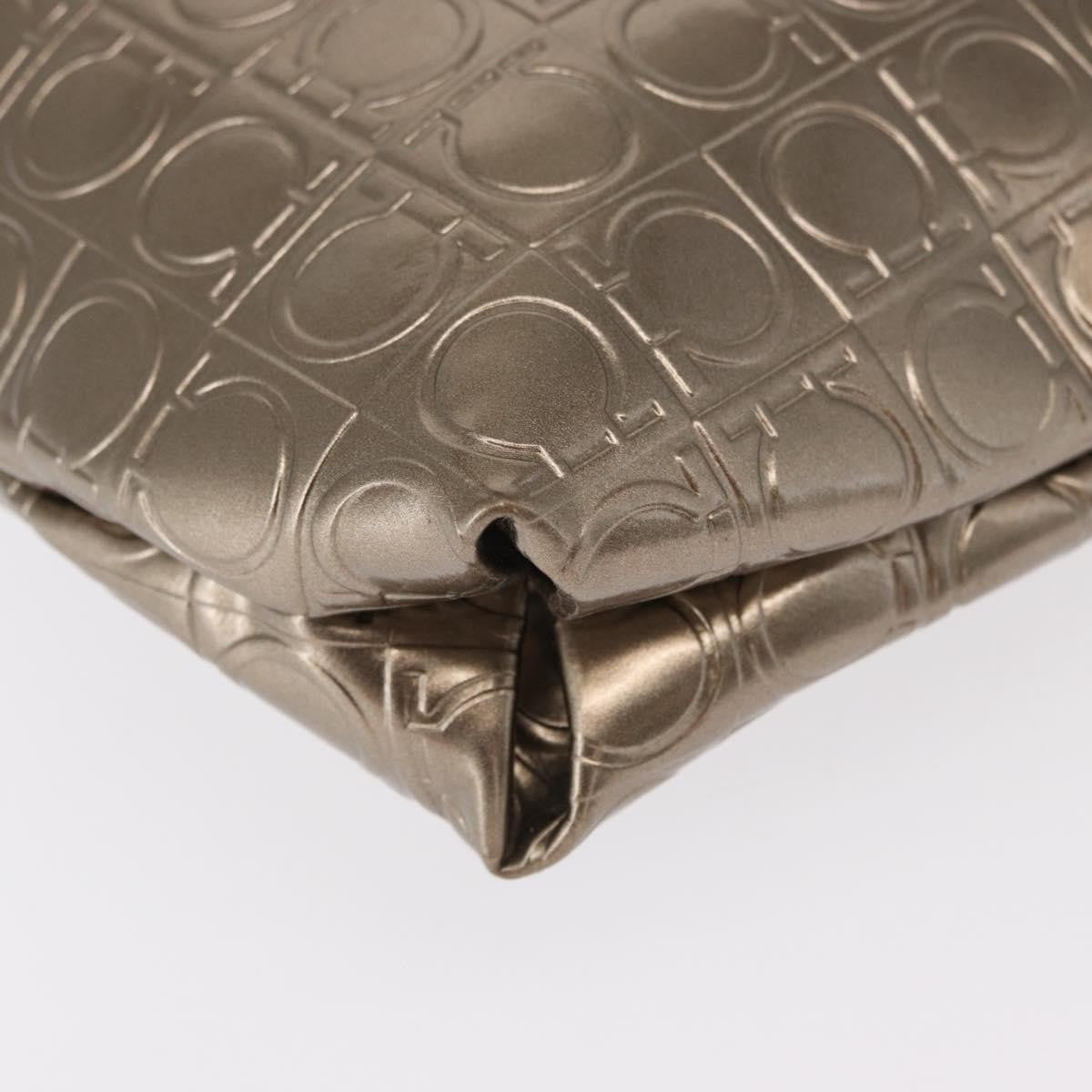 Salvatore Ferragamo Gancini Patent Leather Gold Patent_Leather Shoulder Bag Bag (Pre-Owned)