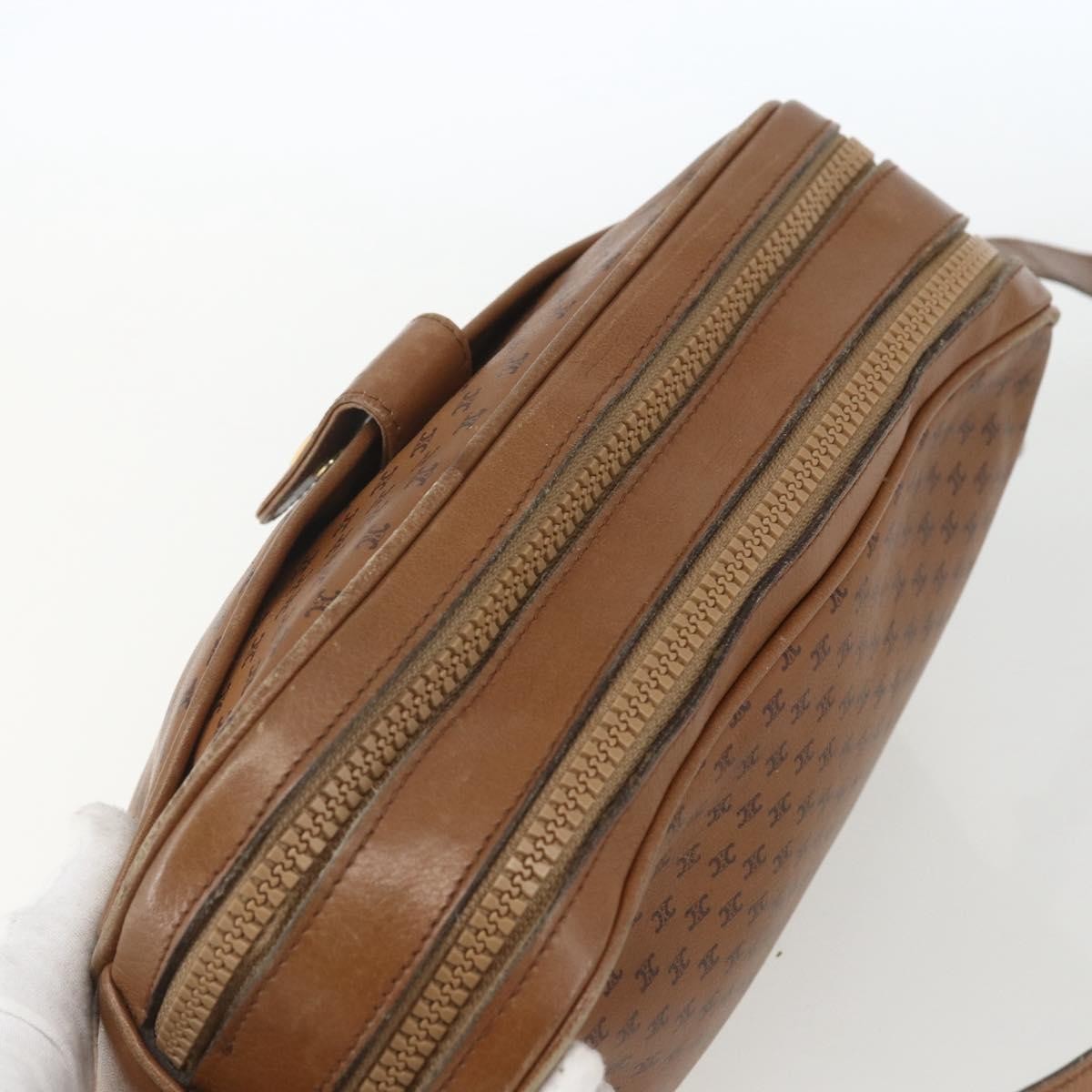 Celine Vintage Macadam Canvas And Leather Brown Canvas Shoulder Bag Bag (Pre-Owned)
